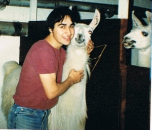 As a ringboy at the Blackpool Tower Circus with my llama friends